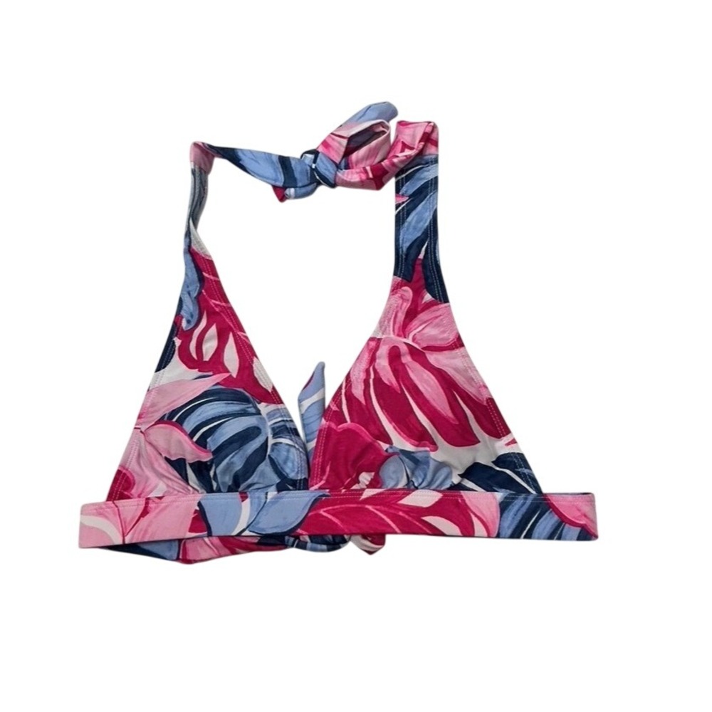 Stella‎ Parker Collection Pink Summer Tropical Leaf Halter Bikini Top Size M